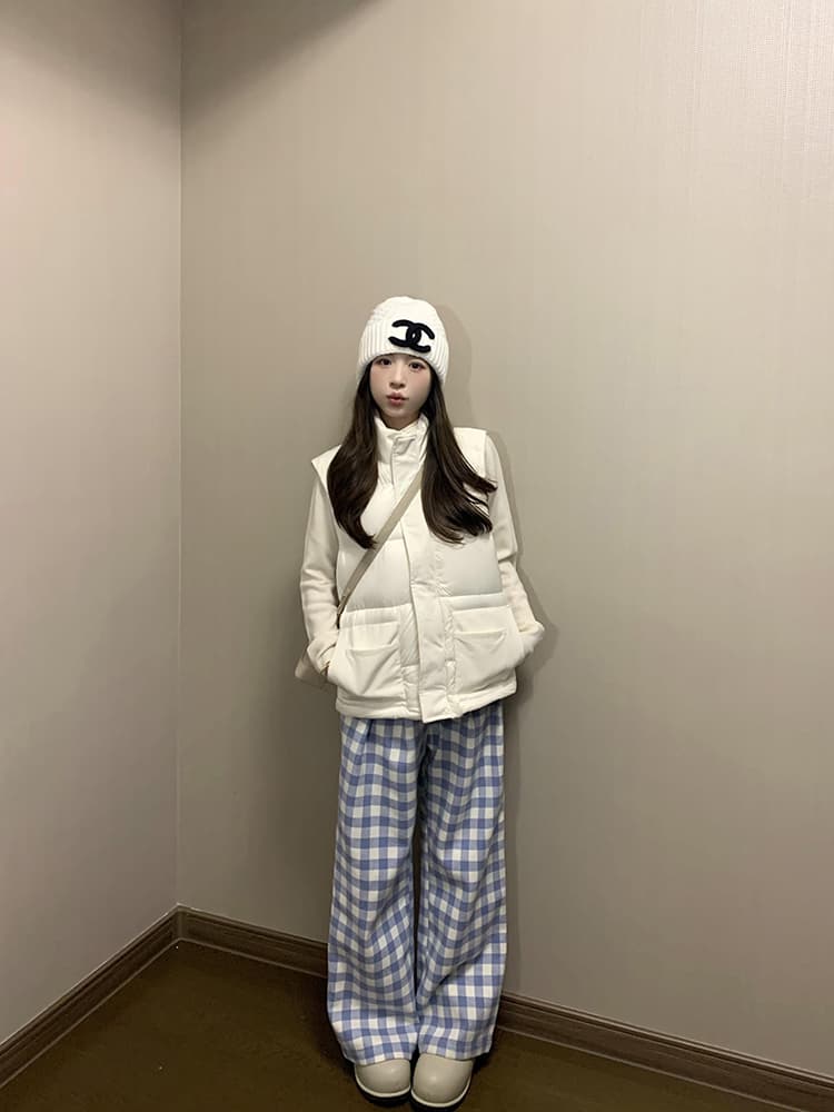 チェックパンツ ゆったりシルエット ギンガム チェック パンツ