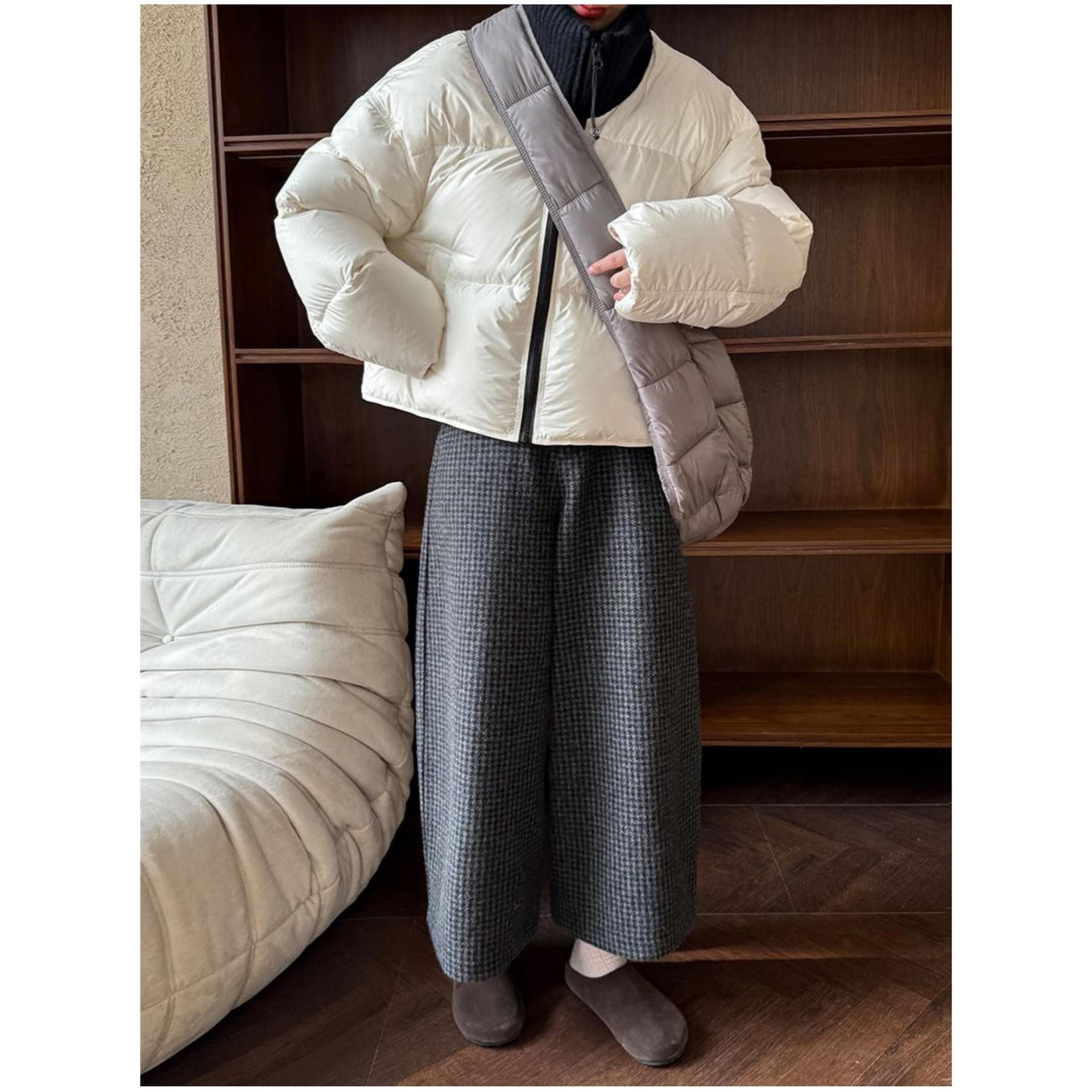 チェックパンツ ゆったりチェックワイドパンツ