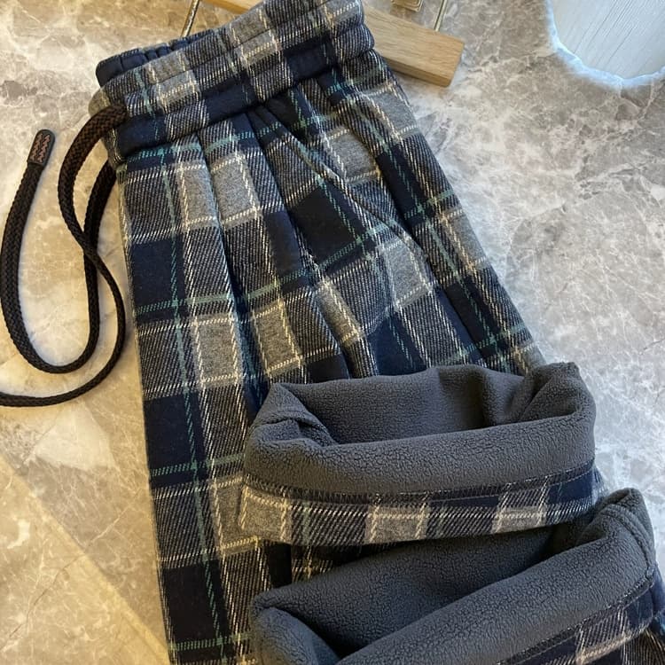 あったか裏起毛 チェックパンツ